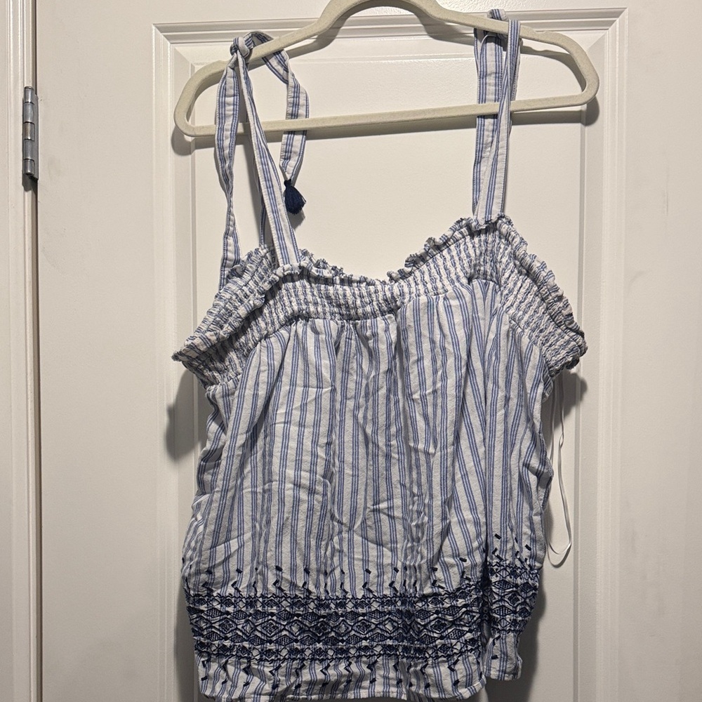 Old Navy Blue and White Striped Camisole